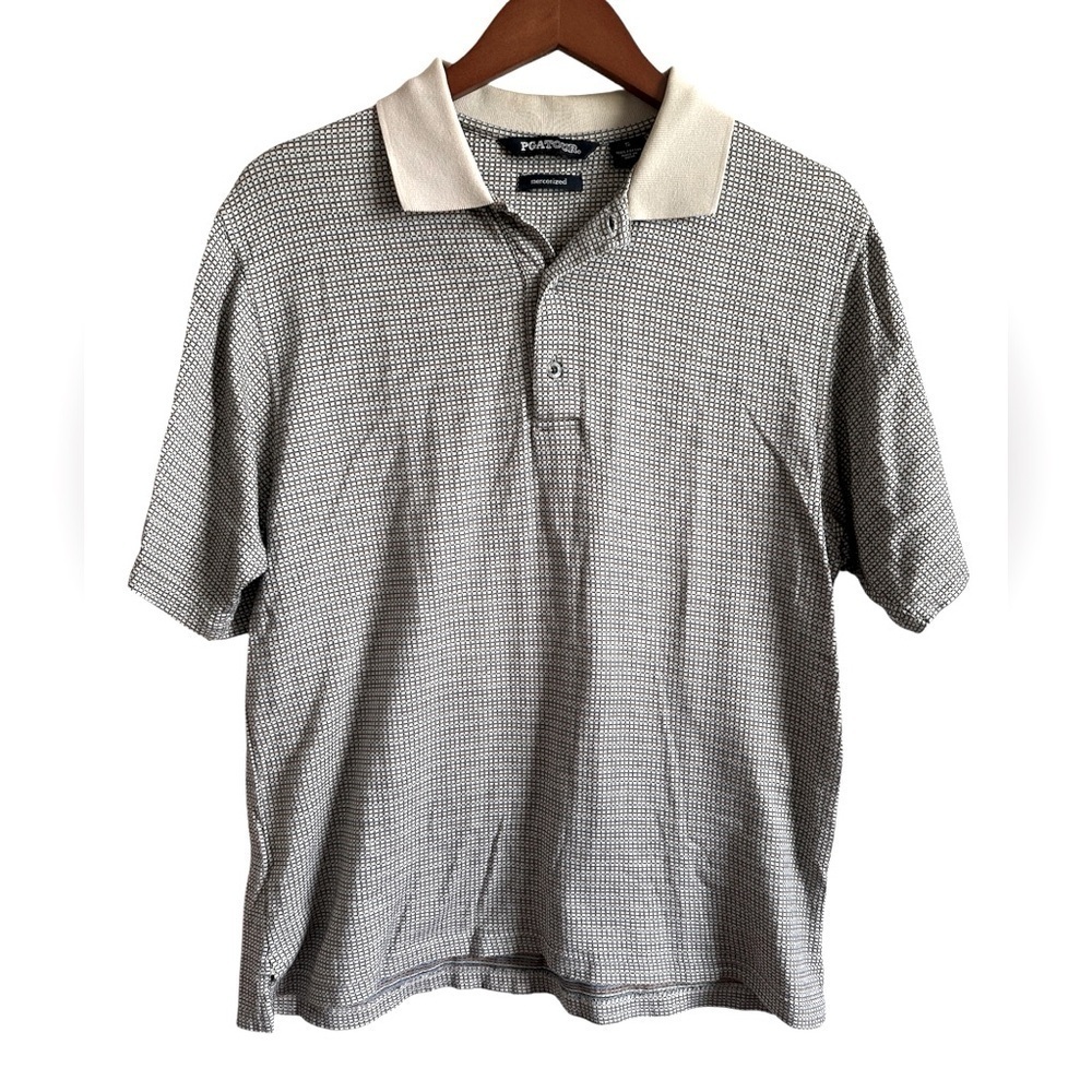 PGA Tour Men's Black and White Polo Shirt